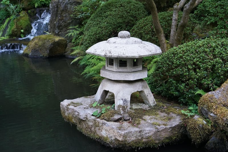Zen stones and pond